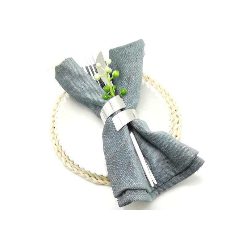 12pcs Steel Color Metal Table Decor Napkin Ring Holder Spring for Wedding Setting, Easter Dinner, '