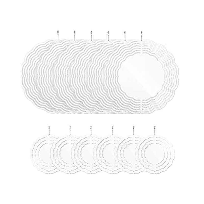 12pcs Sublimation Wind Spinner Blanks 3d Wind Spinners Hanging Wind Spinners for Outdoor Garden Deco