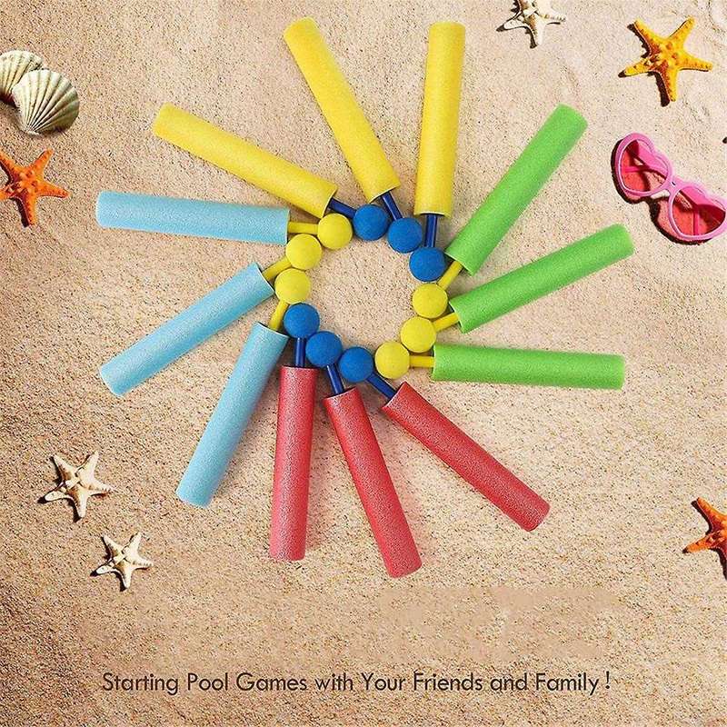 12PCS Summer Water Toy for Kids Portable 4 Colors 30ft Range Foam Water Toy Summer Swimming Pool Toy