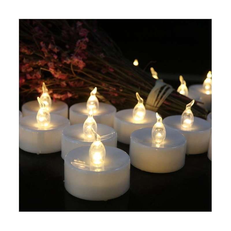 12pcs Warm White Flameless Battery-powered Candles Led Flashing Bright Wishing Candles