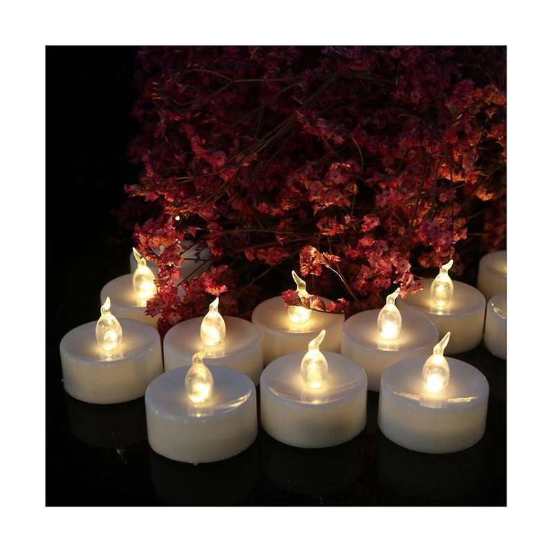 12pcs Warm White Flameless Battery-powered Candles Led Flashing Bright Wishing Candles
