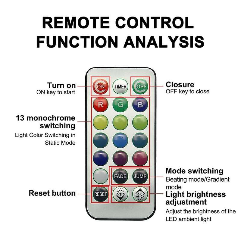 12pcs Wireless Colorful Led Car Interior Ambient Light Remote Control Battery Operated Vase Pool Po