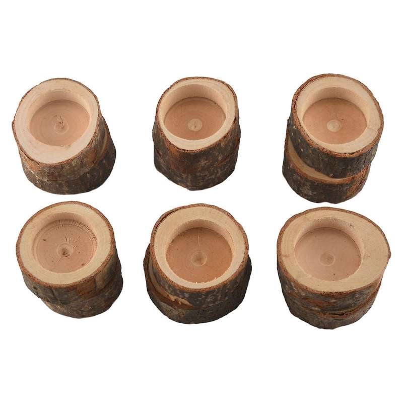 12Pcs Wooden Candle Holder,Compatible Wedding Party Compatible Table, Home Decor