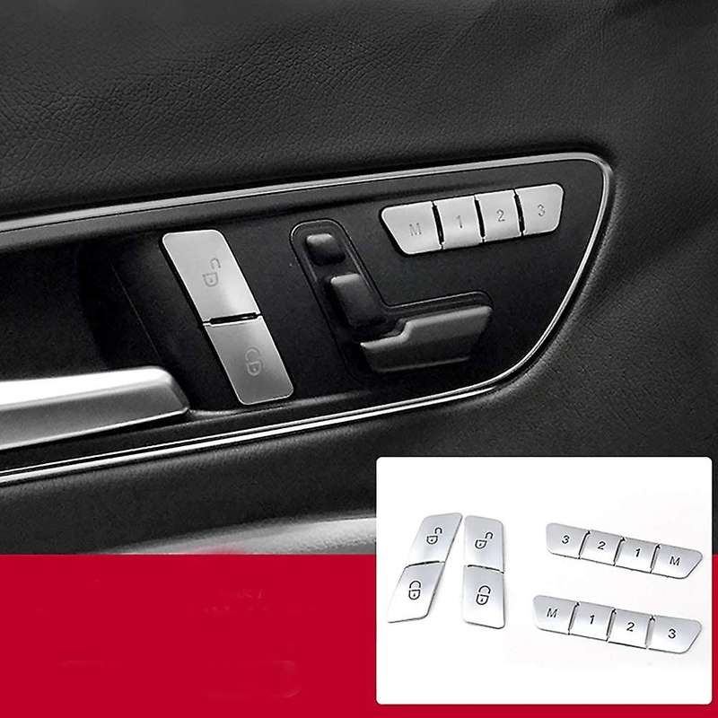 12Pcs/Set Car Seat Memory Button ABS Decoration Patch Stickers, Unlock Adjust Switch Cover Trim Stic