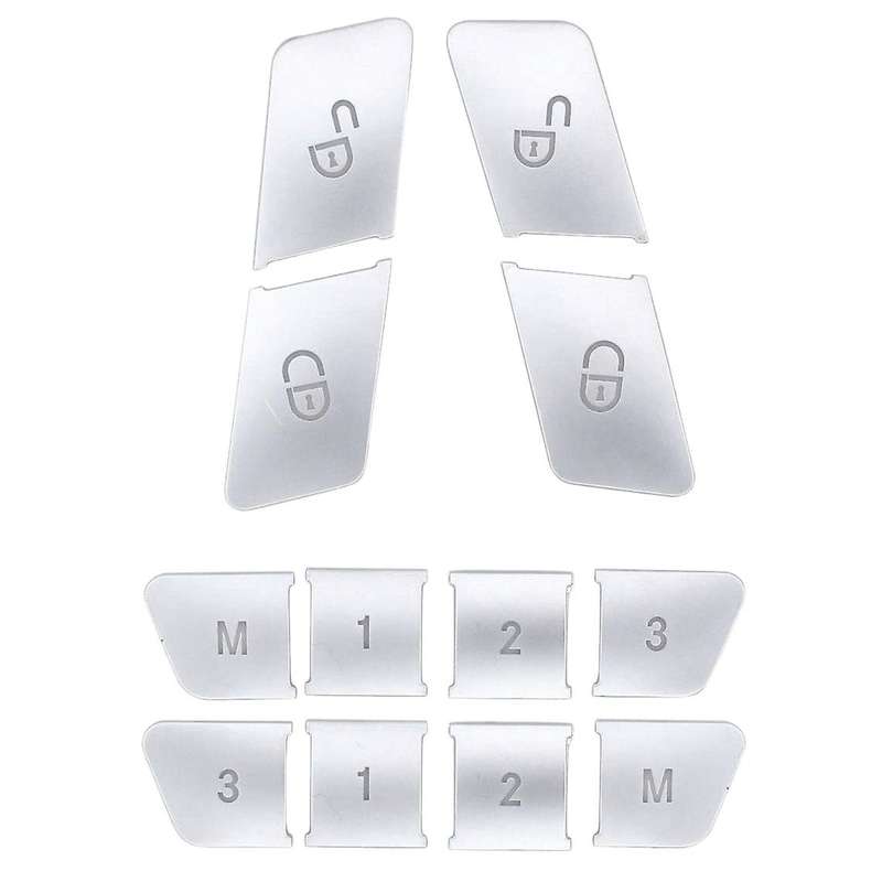 12Pcs/Set Car Seat Memory Button ABS Decoration Patch Stickers, Unlock Adjust Switch Cover Trim Stic