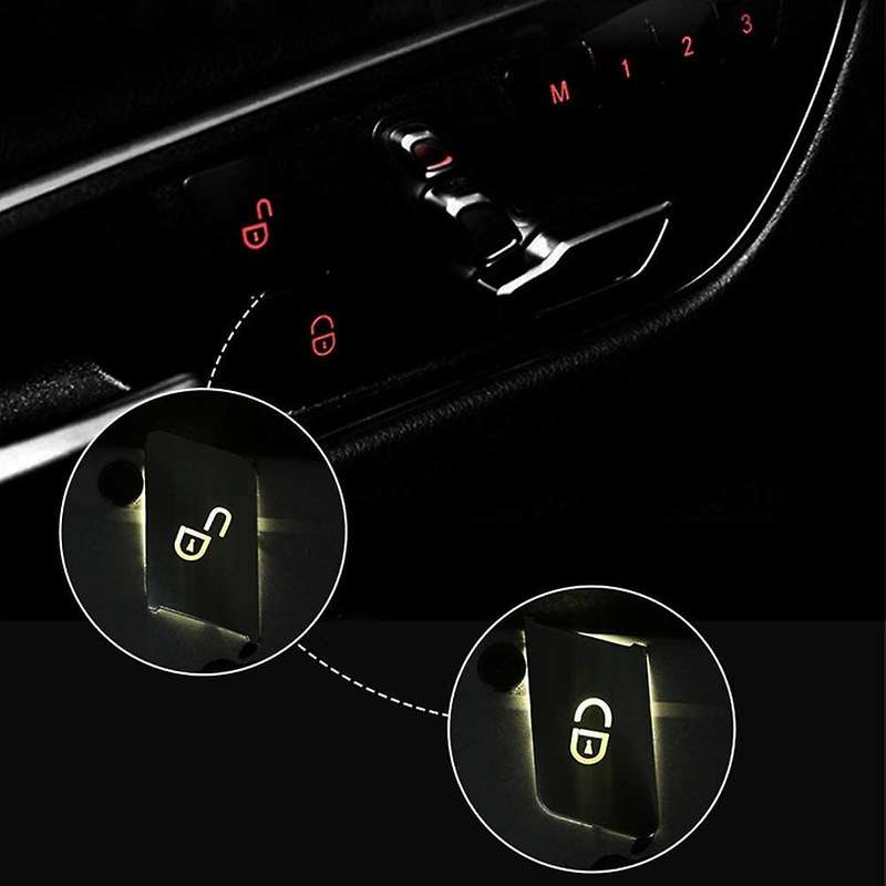 12Pcs/Set Car Seat Memory Button ABS Decoration Patch Stickers, Unlock Adjust Switch Cover Trim Stic