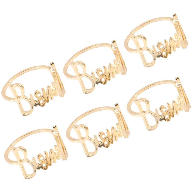 12pcs/set Alphabet Metal Napkin Ring European Style Napkin Ring for Restaurant Hotel Wedding Party