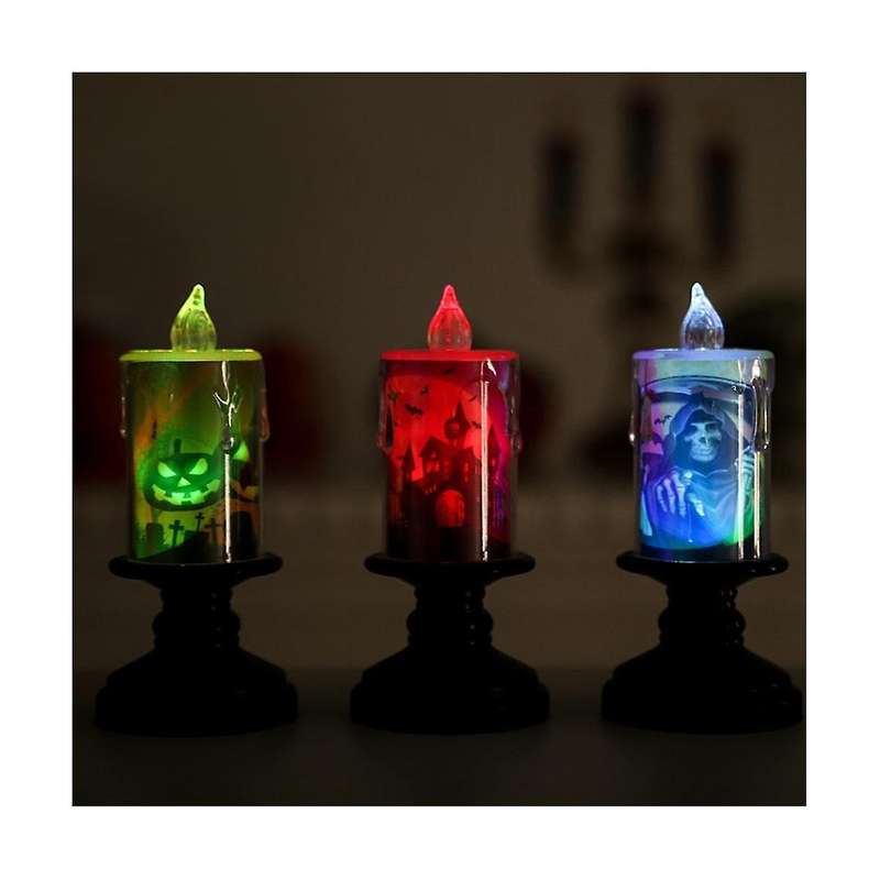 12pcs/set Halloween Decoration Witch Candlestick Light Led Electronic Candle Light Horror Night Ligh