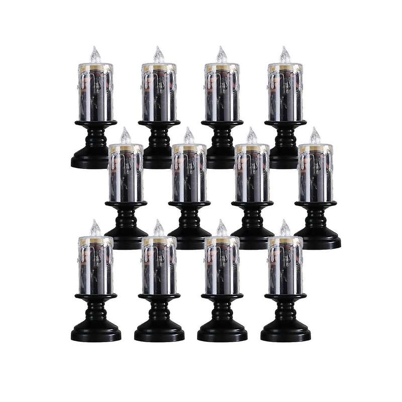12pcs/set Halloween Decoration Witch Candlestick Light Led Electronic Candle Light Horror Night Ligh