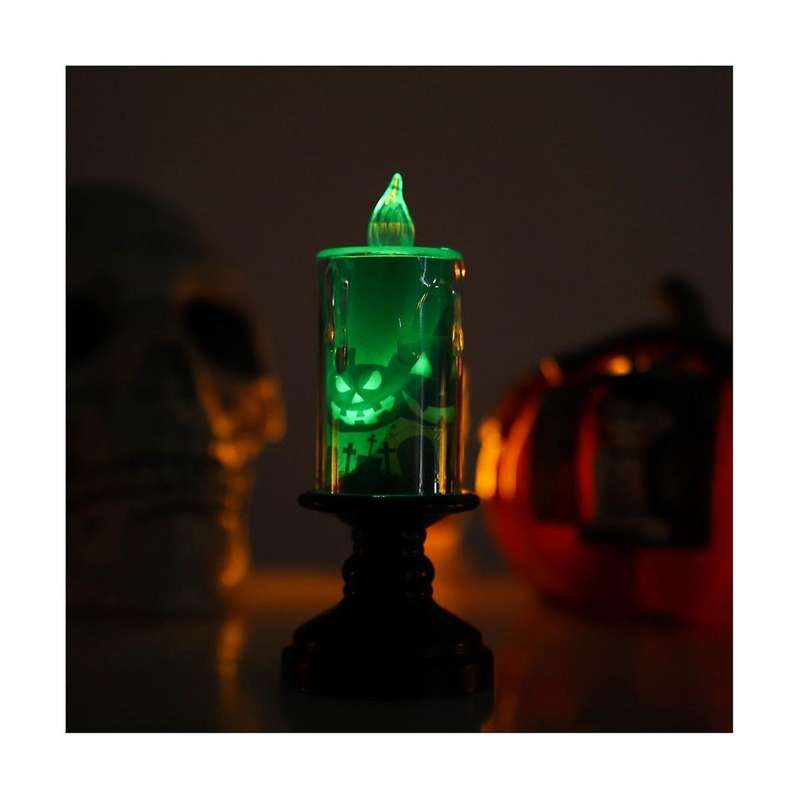 12pcs/set Halloween Decoration Castle Candlestick Light Led Electronic Candle Light Horror Night Lig