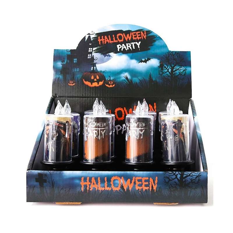 12pcs/set Halloween Decoration Pumpkin Candlestick Light Led Electronic Candle Light Horror Night Li