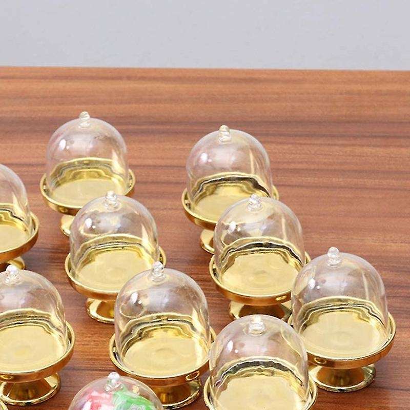 12-Piece Cake Stand Display Board with Lid Compatible Wedding (Golden Base)