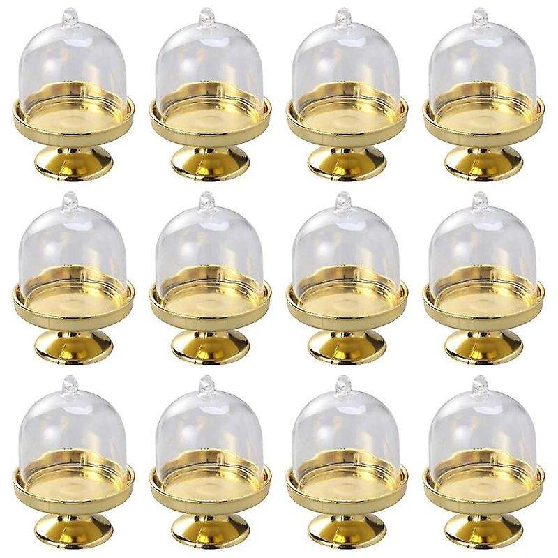 12-Piece Cake Stand Display Board with Lid Compatible Wedding (Golden Base)