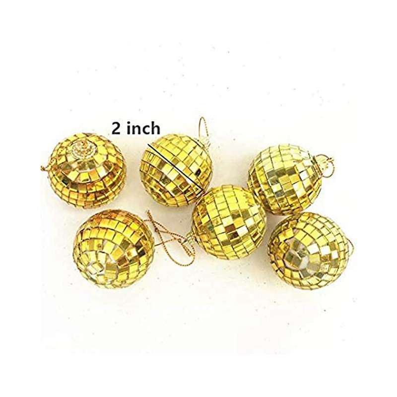 12-piece Mirror Disco Ball Decoration, Party Or Dj Lighting Effects, , Stage Props (2 Inches, Gold)