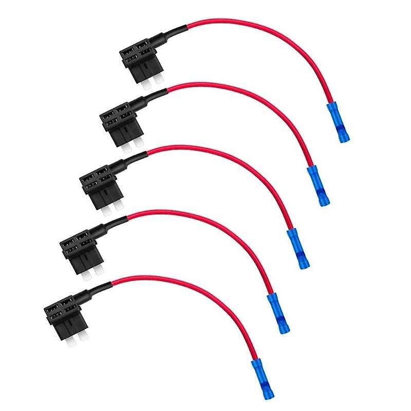 12V / 24V Medium Add-A-Circuit Fuse Tap Back Blade Fuse Holder Kit with Wire Harness Adapter Fuse Se