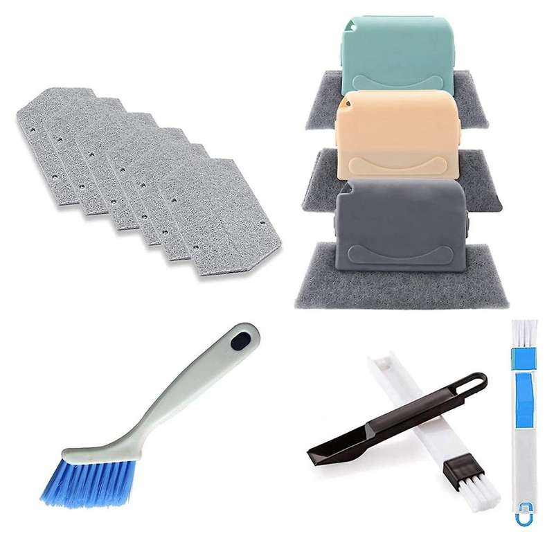 12-Piece Cleaning Brush Set, Hand- Space Window Rail Cleaning Brush to Quickly Clean All Corners and