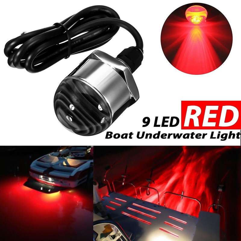 12V 1/2Inch NPT Underwater 9 LED Drain Plug Light M12 x 1.25 Stainless Steel Marine Underwater LED L