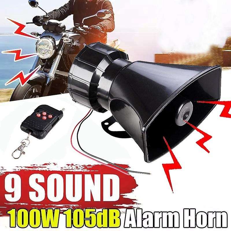 12V 100W Universal Wireless Loud Trumpet Alarm Horn Speaker Warning Alarm Reversing Horn for Car Tru