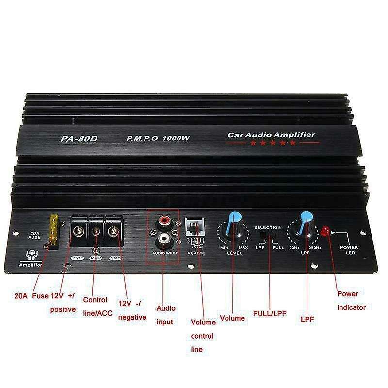 12V 1000W Car Audio High Amplifier Amp Board Powerful Subwoofer Amp PA-80D