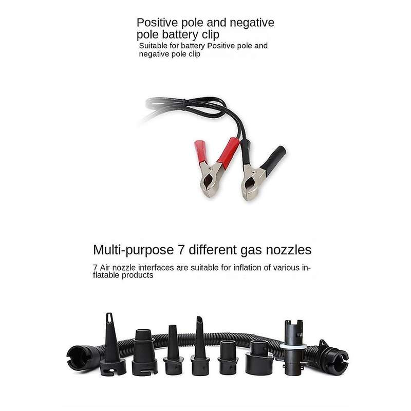 12V 100W Car Rechargable Pump Electric Inflatable Air Pump for Kayak Boat Swimming Pool Air Cushions