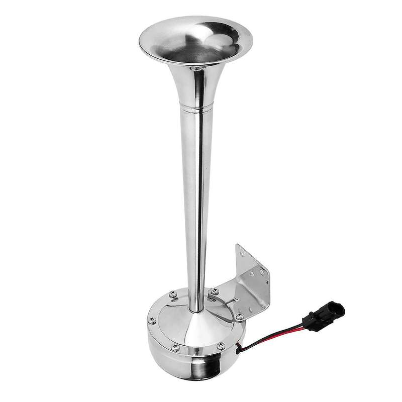 12V 125DB Air Horn Kit Stainless Steel Single Trumpet Air Horn Compressor for Car Vehicle Truck Trai