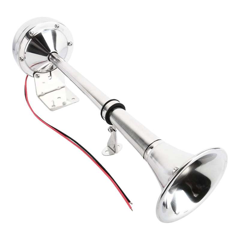 12V 125DB Air Horn Kit Stainless Steel Single Trumpet Air Horn Compressor for Car Vehicle Truck Trai