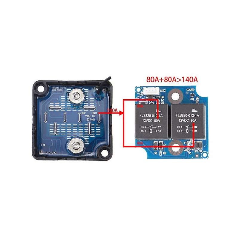 12v 140a Voltage Sensitive Relay Dual Battery System Digital Display Vsr Split Charge for Car Rv Yac