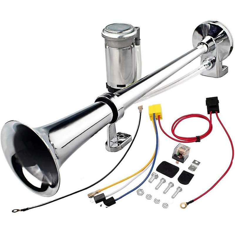 12V 150Db Air Horn Kit,18 Inches Single Trumpet Train Air Horn with Compressor for Car Vehicle Truck