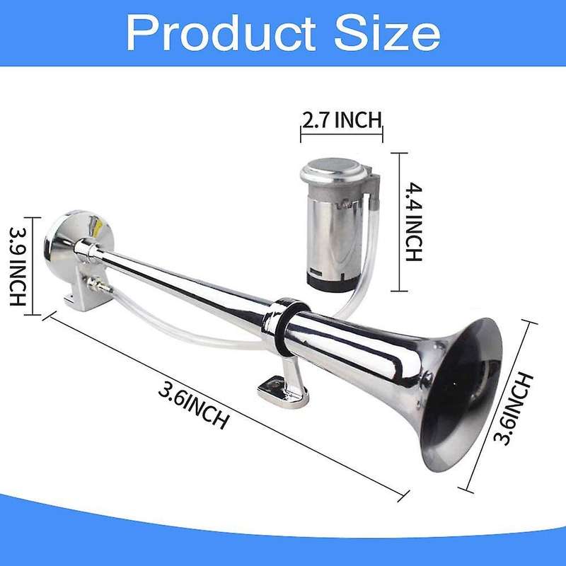 12V 150Db Air Horn Kit,18 Inches Single Trumpet Train Air Horn with Compressor for Car Vehicle Truck
