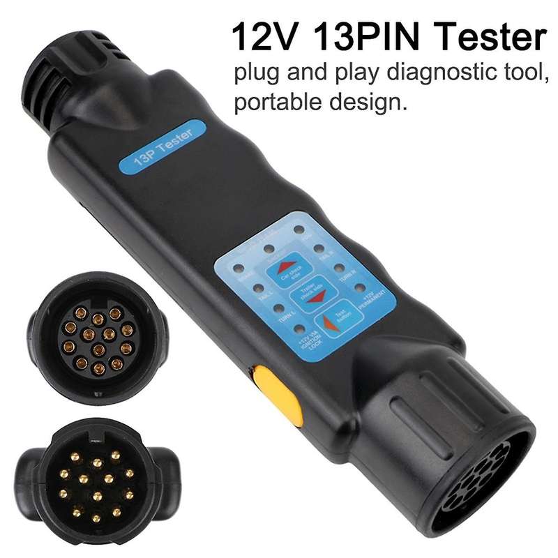 12v 13 Pin Trailer Tester Diagnostic Tools Wiring Check Light Test Plug Socket Adapter Car Truck Car