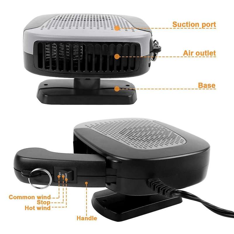 12v 150w Car Heater Portable Car Heater Fast Heating & Cooling Fan 2-in-1 Modes Windshield Defogger