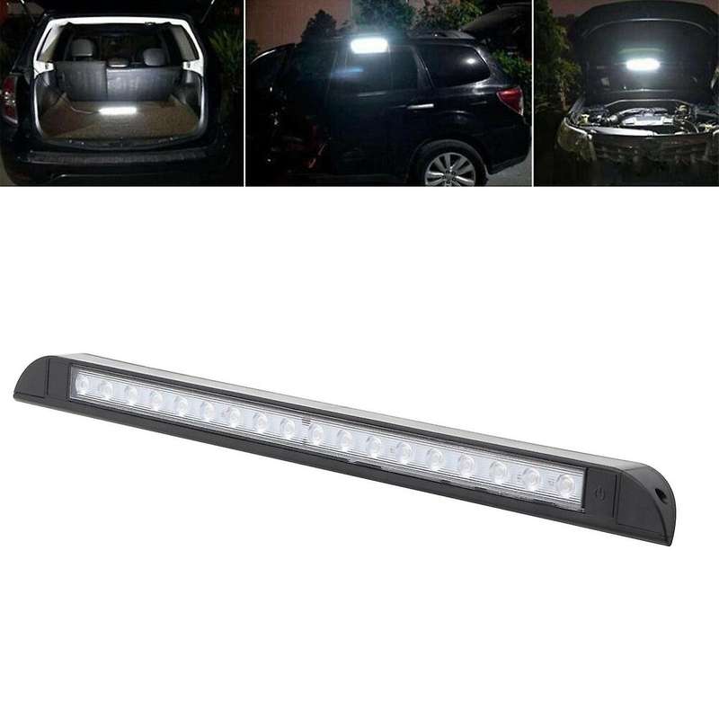 12V 18LED 9W Awning Porch Light Lamp with Press Switch Car Lights Strip Bar for Camping Caravan Truc