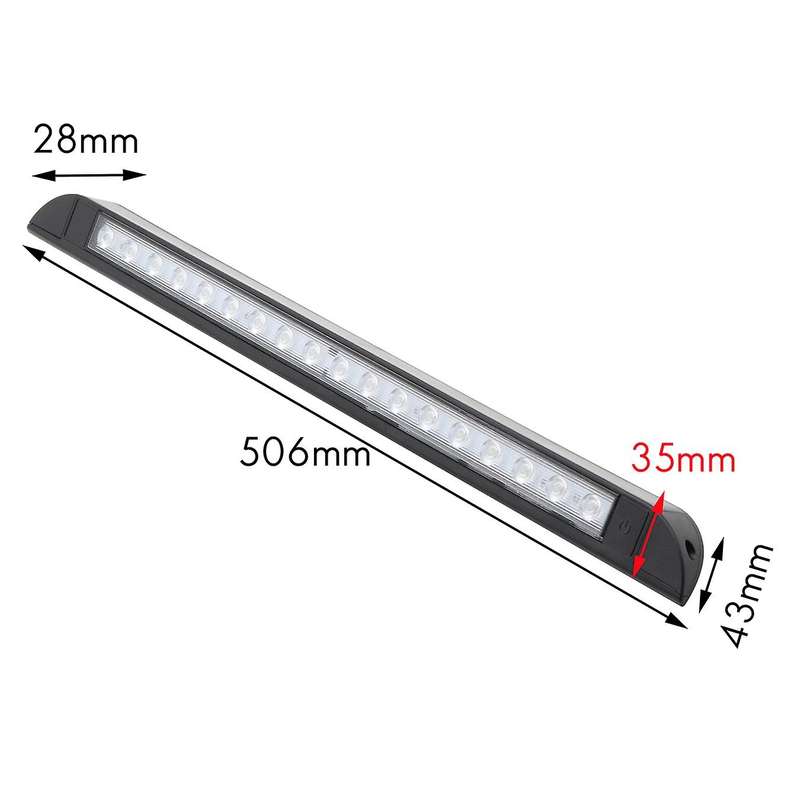12V 18LED 9W Awning Porch Light Lamp with Press Switch Car Lights Strip Bar for Camping Caravan Truc