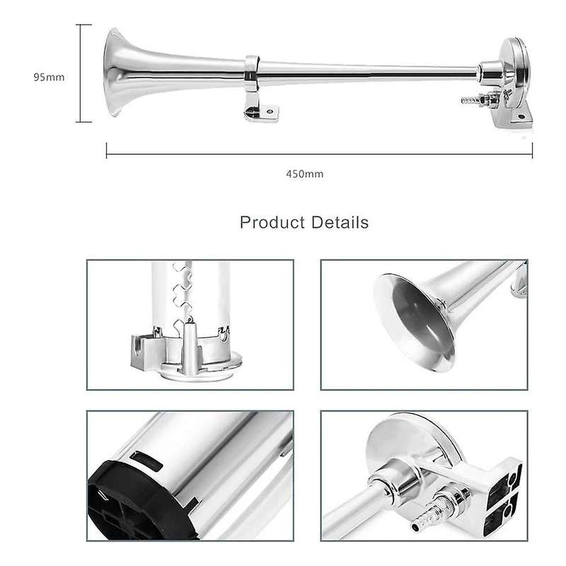 12V 17 Inch Car Air Horn 150DB Super Loud Horn Truck Train Horn Kit for Car Truck Lorry Train Boat S
