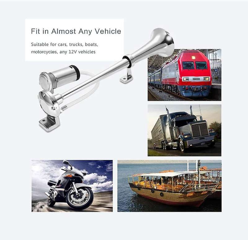 12V 17 Inch Car Air Horn 150DB Super Loud Horn Truck Train Horn Kit for Car Truck Lorry Train Boat S