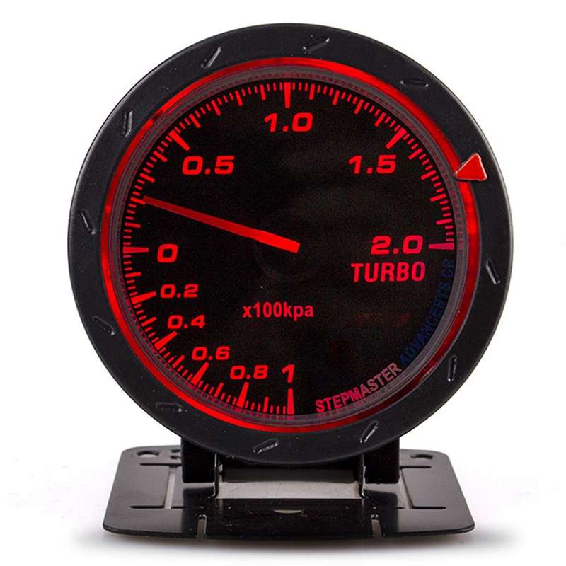 12V 2.5 Inch 60mm Car Turbo Boost Pressure Gauge Meter BAR LED Display Brushless Motor