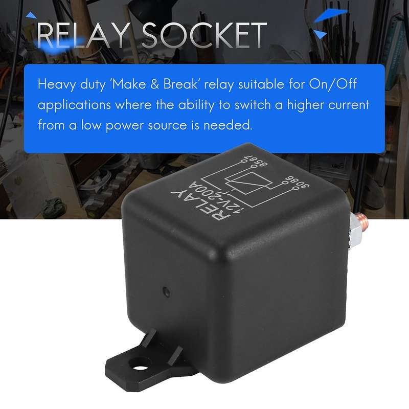 12V 200A Normally Open 4 Pin Relay - Heavy Duty Automotive Marine Split Charge
