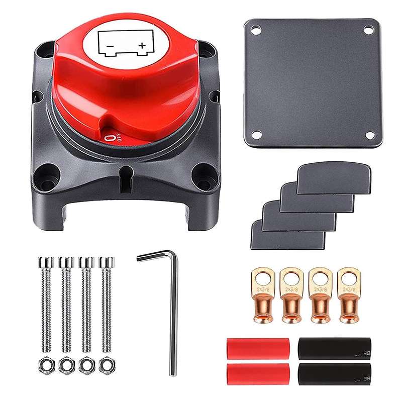12V 24V 48V Battery Disconnect Switch, RV Master Isolator Cut Off Switch for Marine Boat Car Truck R