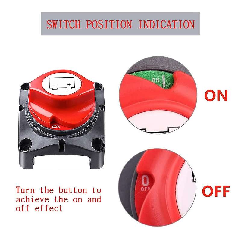 12V 24V 48V Battery Disconnect Switch, RV Master Isolator Cut Off Switch for Marine Boat Car Truck R