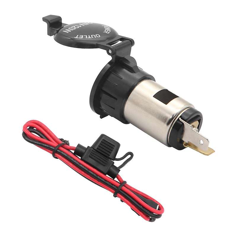 12V 24V 120W Socket Waterproof for Motorcycle Boat Car Socket Plug with 60CM Fuse & Wire