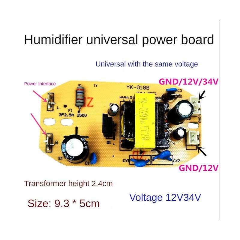 12v 34v 35w Universal Humidifier Board Replacement Part Component Atomization Circuit Plate Module