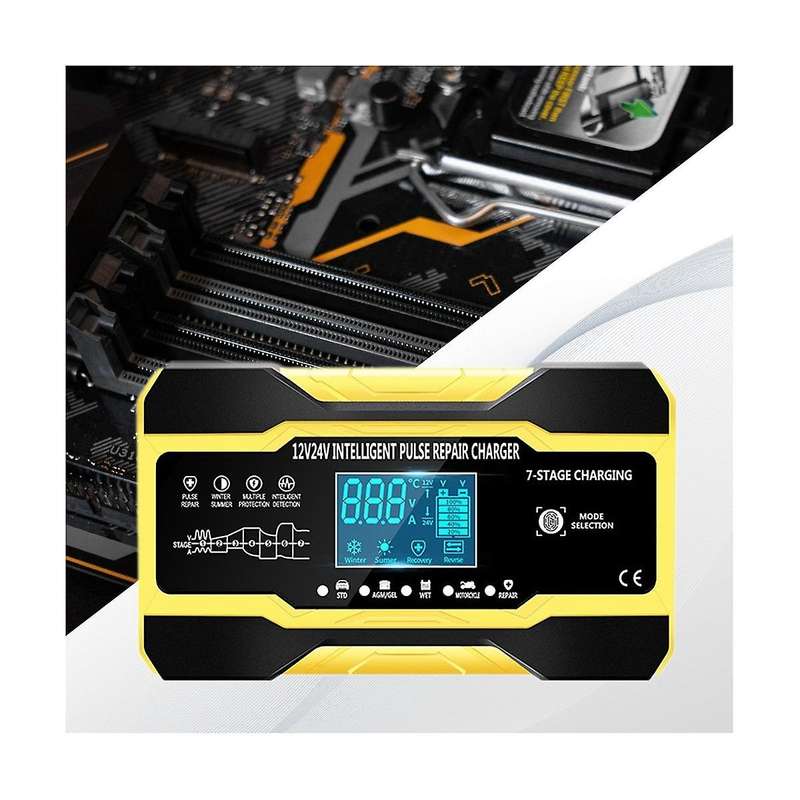 12v 24v Fully Automatic Smart Charger 10ahigh Power Portable Car Motorcycle Battery Charger for Batt