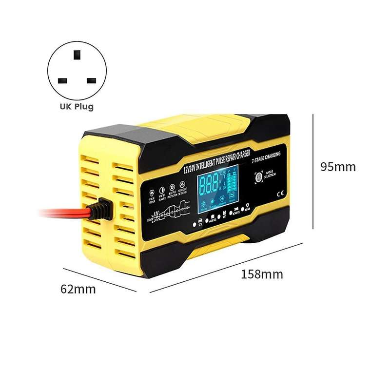 12v 24v Fully Automatic Smart Charger 10ahigh Power Portable Car Motorcycle Battery Charger for Batt