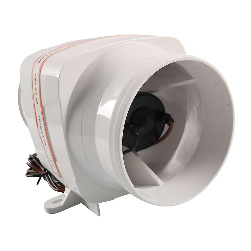 12V 270 CFM Boat Blower 4 Inch in-Line Marine Bilge Air Blower Fan Quiet Blower Vents 6 Leaves