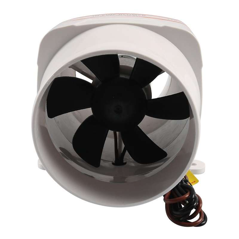12V 270 CFM Boat Blower 4 Inch in-Line Marine Bilge Air Blower Fan Quiet Blower Vents 6 Leaves