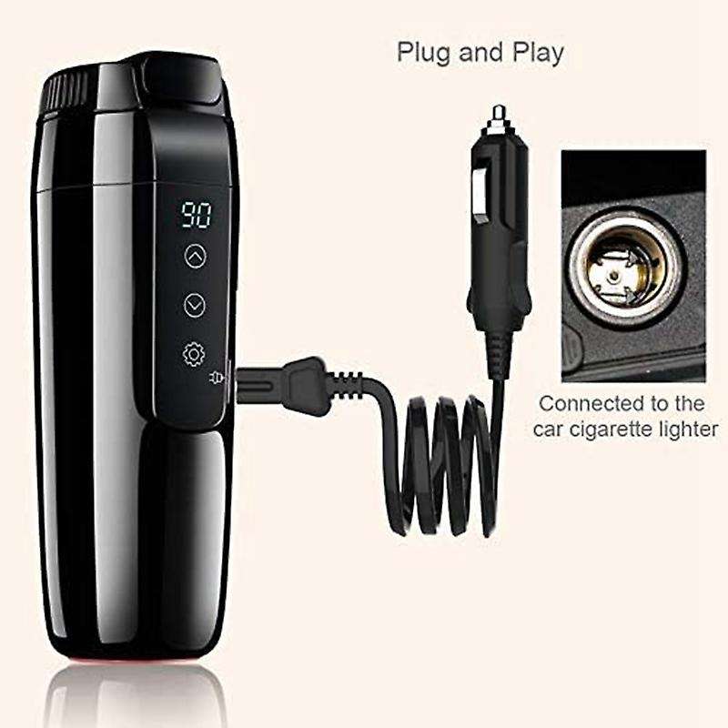 12V 350Ml Car Travel Heating Mug with Anti-Spill Lid, Portable Coffee Travel Cup Home Car Dual ,G350