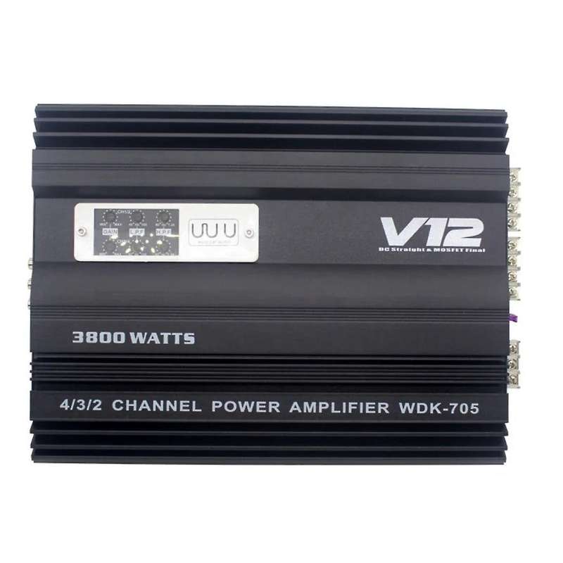 12v 3800w Car Audio Amplifier High Power Dual Bass Output Cart 4 Channel Audio Speaker Subwoofer Amp