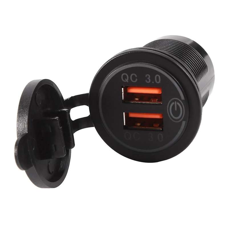 12v 36w Quick Charge 3.0 Dual Usb Car Charger Usb Fast Charger with Switch for Boat Motorcycle Truc
