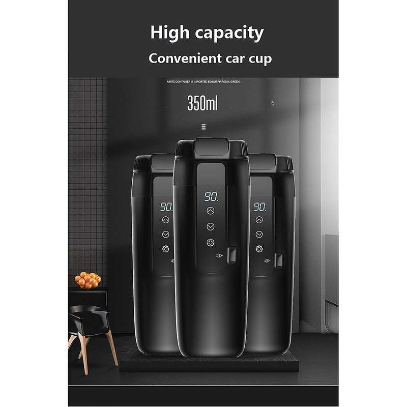 12V 350Ml 70W Car Travel Heating Mug with Anti-Spill Lid, Portable Coffee Travel Cup Variable Temper
