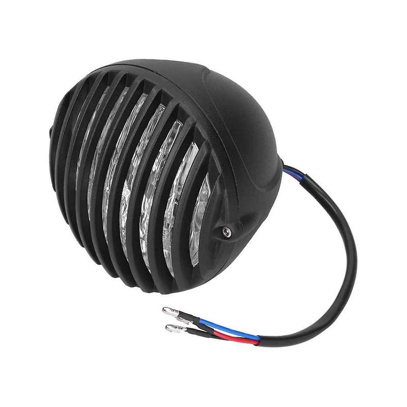 12v 5 Inch Grille Headlight Grill Headlight M10 Bolt Mount Motorcycle Suitable for All Retro Motorc
